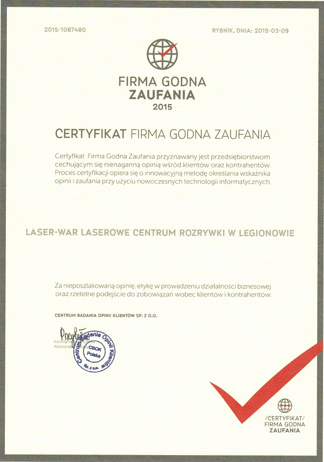 LASER-WAR Firma Godna Zaufania